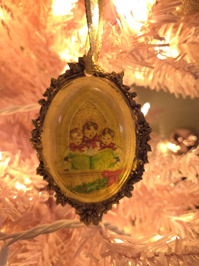 Handcrafted Resin Cameo Ornament | Vintage Choir Children | Antique Gold | One of a Kind